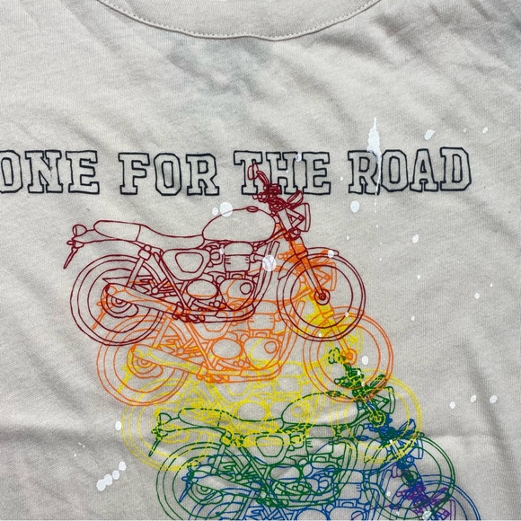 Chaser Rainbow Motorcycle Print One For The Road Paint Spatter T-Shirt NWT L - Picture 11 of 14